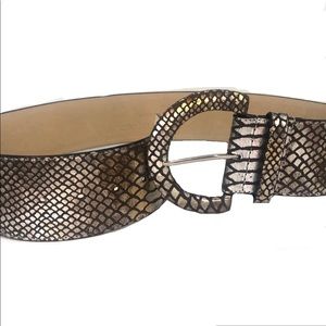 Leatherock 3” Metallic Embossed Leather Belt